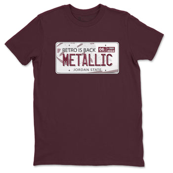 AJ1 Metalic Burgundy shirt to match jordans Jordan Plate sneaker tees Air Jordan 1 Metalic Burgundy SNRT Sneaker Release Tees unisex cotton Maroon 2 crew neck shirt