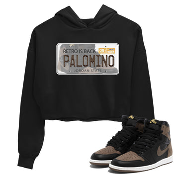 Air Jordan 1 Palomino shirt to match jordans Jordan Plate sneaker tees Crew Neck Jordan 1 Retro High OG Palomino SNRT Sneaker Release Tees Black 1 Crop T-Shirt