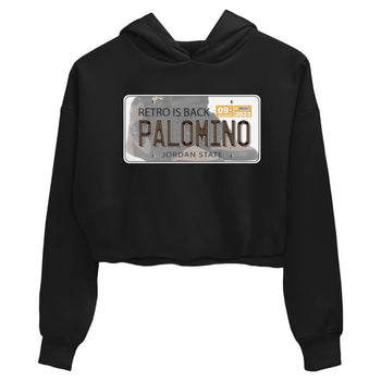 Air Jordan 1 Palomino shirt to match jordans Jordan Plate sneaker tees Crew Neck Jordan 1 Retro High OG Palomino SNRT Sneaker Release Tees Black 2 Crop T-Shirt