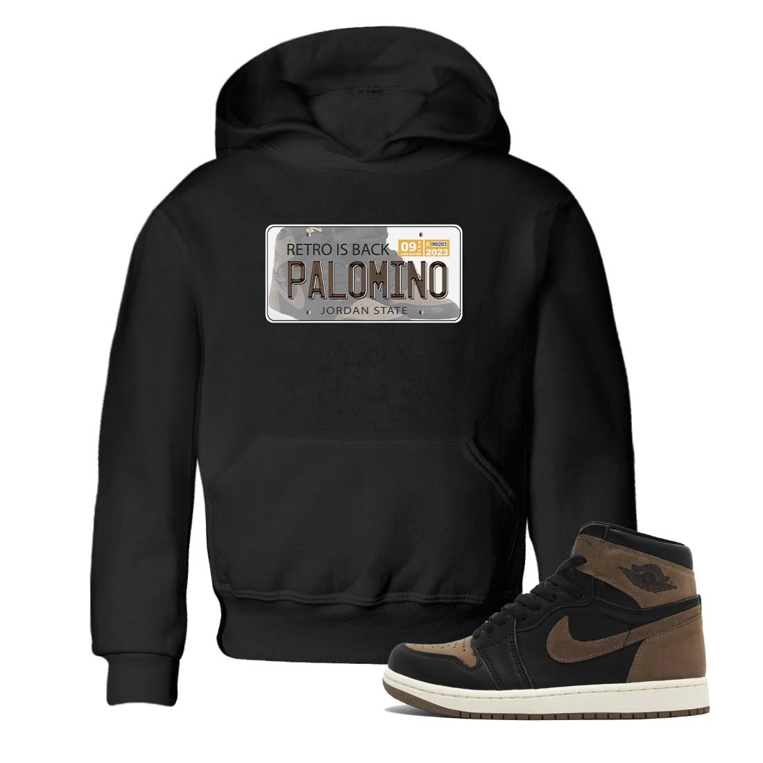 Air Jordan 1 Palomino shirt to match jordans Jordan Plate sneaker tees Crew Neck Jordan 1 Retro High OG Palomino SNRT Sneaker Release Tees Baby Toddler Black 1 T-Shirt