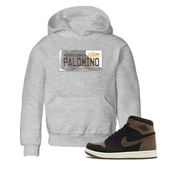 Air Jordan 1 Palomino shirt to match jordans Jordan Plate sneaker tees Crew Neck Jordan 1 Retro High OG Palomino SNRT Sneaker Release Tees Baby Toddler Heather Grey 1 T-Shirt