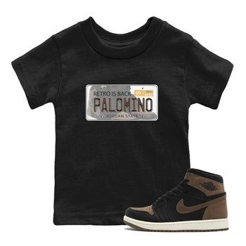 Air Jordan 1 Palomino shirt to match jordans Jordan Plate sneaker tees Crew Neck Jordan 1 Retro High OG Palomino SNRT Sneaker Release Tees Baby Toddler Black 1 T-Shirt