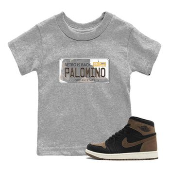 Air Jordan 1 Palomino shirt to match jordans Jordan Plate sneaker tees Crew Neck Jordan 1 Retro High OG Palomino SNRT Sneaker Release Tees Baby Toddler Heather Grey 1 T-Shirt