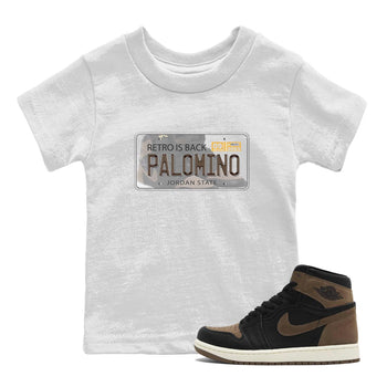 Air Jordan 1 Palomino shirt to match jordans Jordan Plate sneaker tees Crew Neck Jordan 1 Retro High OG Palomino SNRT Sneaker Release Tees Baby Toddler White 1 T-Shirt
