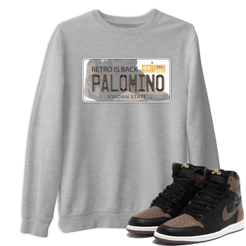 Air Jordan 1 Palomino shirt to match jordans Jordan Plate sneaker tees Crew Neck Jordan 1 Retro High OG Palomino SNRT Sneaker Release Tees Unisex Casual Shirts Heather Grey 1 T-Shirt