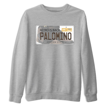 Air Jordan 1 Palomino shirt to match jordans Jordan Plate sneaker tees Crew Neck Jordan 1 Retro High OG Palomino SNRT Sneaker Release Tees Unisex Casual Shirts Heather Grey 2 T-Shirt