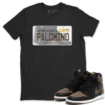 Air Jordan 1 Palomino shirt to match jordans Jordan Plate sneaker tees Crew Neck Jordan 1 Retro High OG Palomino SNRT Sneaker Release Tees Unisex Casual Shirts Black 1 T-Shirt