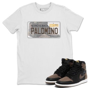 Air Jordan 1 Palomino shirt to match jordans Jordan Plate sneaker tees Crew Neck Jordan 1 Retro High OG Palomino SNRT Sneaker Release Tees Unisex Casual Shirts White 1 T-Shirt