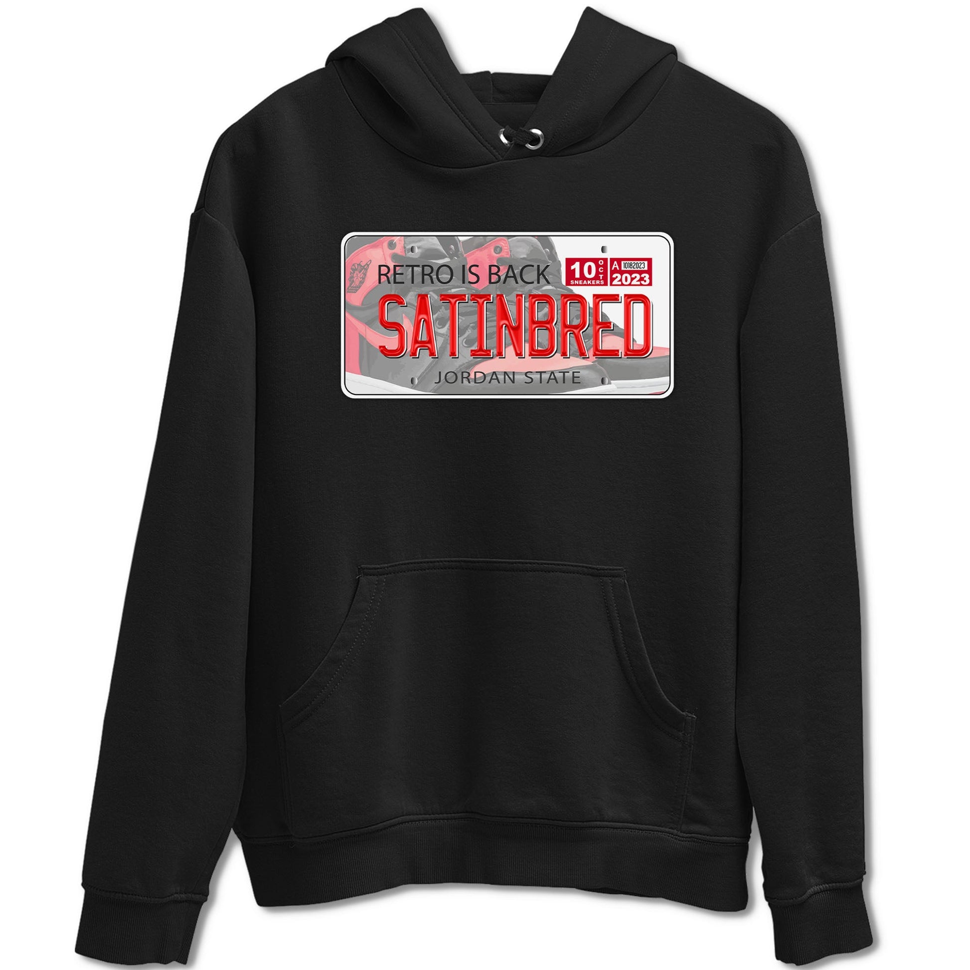 Air Jordan 1 Satin Bred shirt to match jordans Jordan Plate sneaker tees AJ1 Retro Satin Bred SNRT Sneaker Tees Sneaker Matching Clothing Brand Unisex Sneaker Tee Black 2 T-Shirt