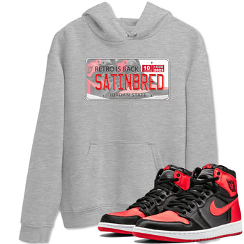 Air Jordan 1 Satin Bred shirt to match jordans Jordan Plate sneaker tees AJ1 Retro Satin Bred SNRT Sneaker Tees Sneaker Matching Clothing Brand Unisex Sneaker Tee Heather Grey 1 T-Shirt