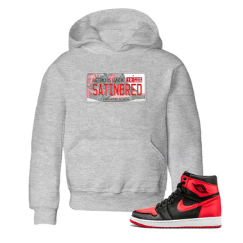 Air Jordan 1 Satin Bred shirt to match jordans Jordan Plate sneaker tees AJ1 Retro Satin Bred SNRT Sneaker Tees Sneaker Matching Clothing Brand Baby Toddler Heather Grey 1 T-Shirt