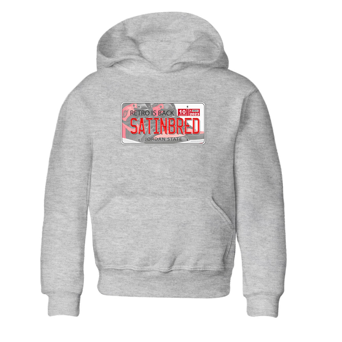 Air Jordan 1 Satin Bred shirt to match jordans Jordan Plate sneaker tees AJ1 Retro Satin Bred SNRT Sneaker Tees Sneaker Matching Clothing Brand Baby Toddler Heather Grey 2 T-Shirt