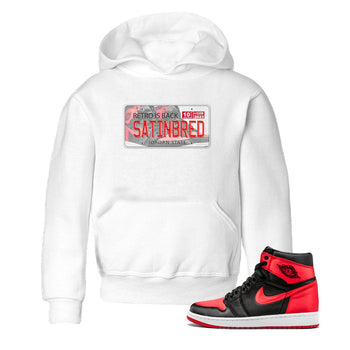 Air Jordan 1 Satin Bred shirt to match jordans Jordan Plate sneaker tees AJ1 Retro Satin Bred SNRT Sneaker Tees Sneaker Matching Clothing Brand Baby Toddler White 1 T-Shirt