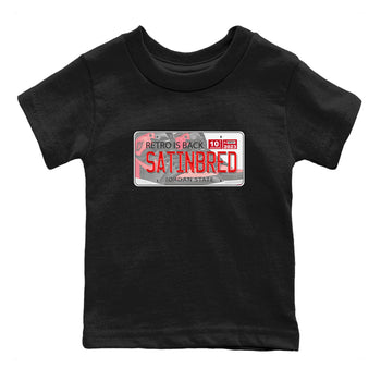Air Jordan 1 Satin Bred shirt to match jordans Jordan Plate sneaker tees AJ1 Retro Satin Bred SNRT Sneaker Tees Sneaker Matching Clothing Brand Baby Toddler Black 2 T-Shirt