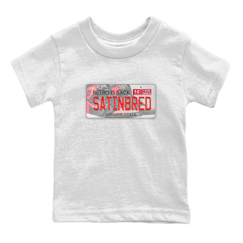 Air Jordan 1 Satin Bred shirt to match jordans Jordan Plate sneaker tees AJ1 Retro Satin Bred SNRT Sneaker Tees Sneaker Matching Clothing Brand Baby Toddler White 2 T-Shirt