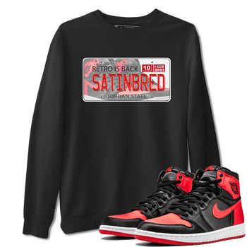 Air Jordan 1 Satin Bred shirt to match jordans Jordan Plate sneaker tees AJ1 Retro Satin Bred SNRT Sneaker Tees Sneaker Matching Clothing Brand Unisex Sneaker Tee Black 1 T-Shirt