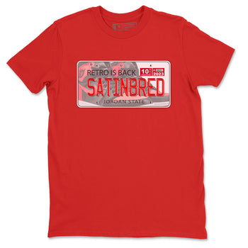 Air Jordan 1 Satin Bred shirt to match jordans Jordan Plate sneaker tees AJ1 Retro Satin Bred SNRT Sneaker Tees Sneaker Matching Clothing Brand Unisex Sneaker Tee Red 2 T-Shirt