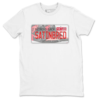 Air Jordan 1 Satin Bred shirt to match jordans Jordan Plate sneaker tees AJ1 Retro Satin Bred SNRT Sneaker Tees Sneaker Matching Clothing Brand Unisex Sneaker Tee White 2 T-Shirt