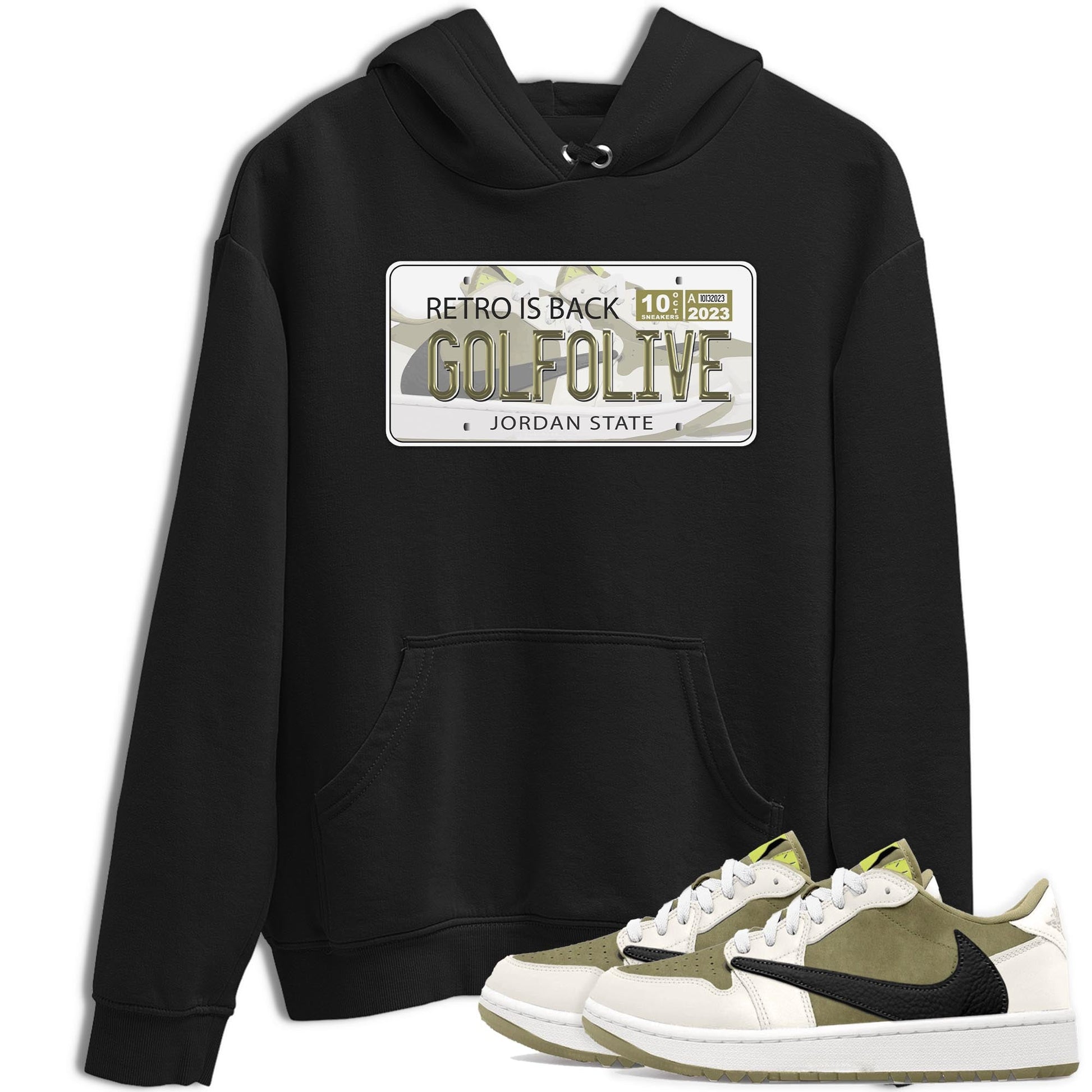 Jordan 1 Low X Travis Scott Golf Olive shirt to match jordans Jordan Plate sneaker release tees Air Jordan 1 Travis Scott Golf Olive SNRT Sneaker Tees Unisex Streetwear Clothing Black 1 T-Shirt