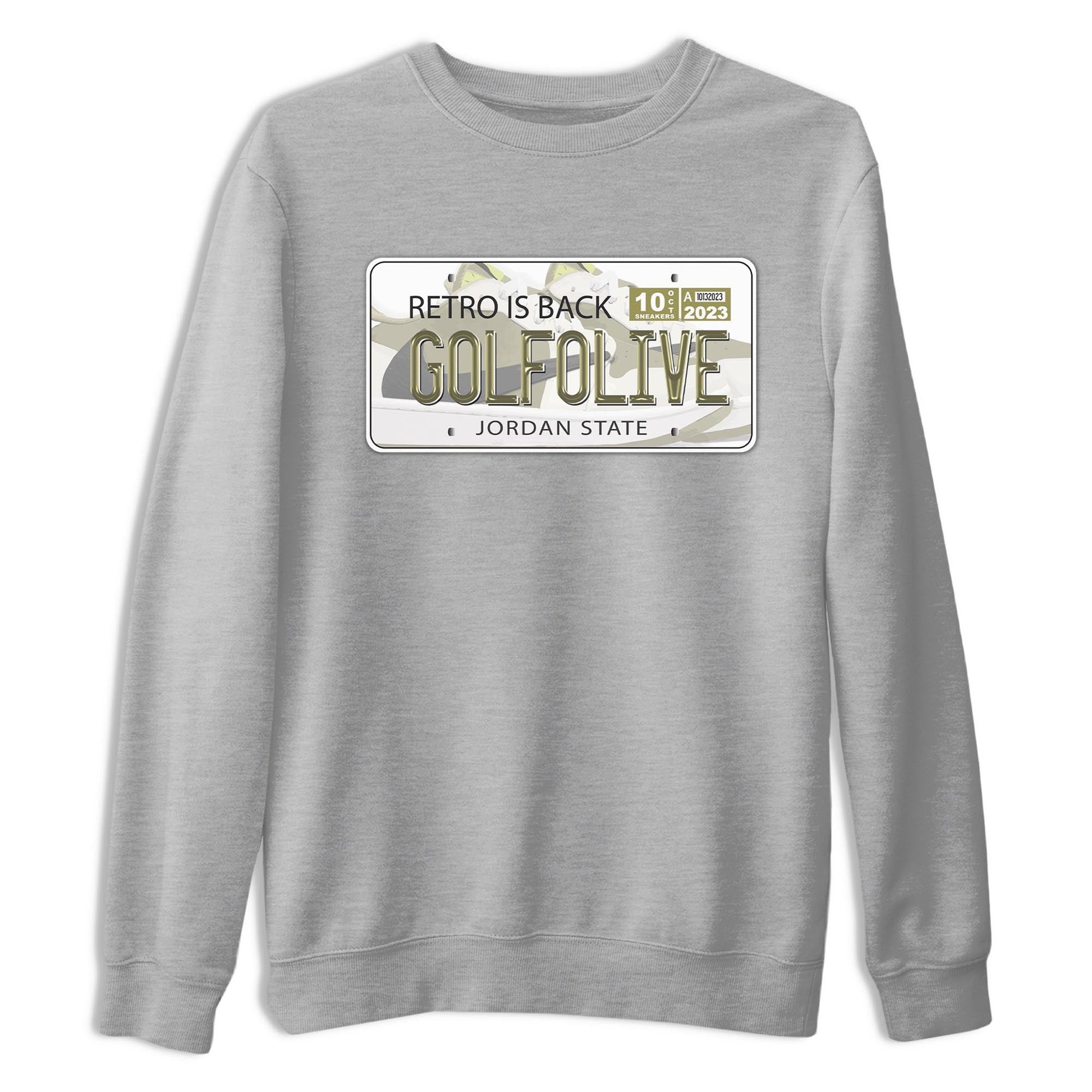 Jordan 1 Low X Travis Scott Golf Olive shirt to match jordans Jordan Plate sneaker release tees Air Jordan 1 Travis Scott Golf Olive SNRT Sneaker Tees Unisex Streetwear Clothing Heather Grey 2 T-Shirt