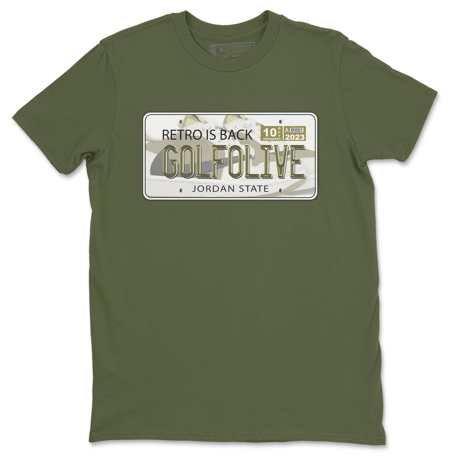 Jordan 1 Low X Travis Scott Golf Olive shirt to match jordans Jordan Plate sneaker release tees Air Jordan 1 Travis Scott Golf Olive SNRT Sneaker Tees Unisex Streetwear Clothing Military Green 2 T-Shirt