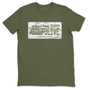 Jordan 1 Low X Travis Scott Golf Olive shirt to match jordans Jordan Plate sneaker release tees Air Jordan 1 Travis Scott Golf Olive SNRT Sneaker Tees Unisex Streetwear Clothing Military Green 2 T-Shirt