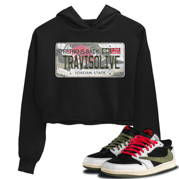 Air Jordan 1 Travis Scott Olive Sneaker Match Tees Jordan Plate Sneaker Tees AJ1 Travis Scott Olive Sneaker Release Tees Women's Shirts Black 1