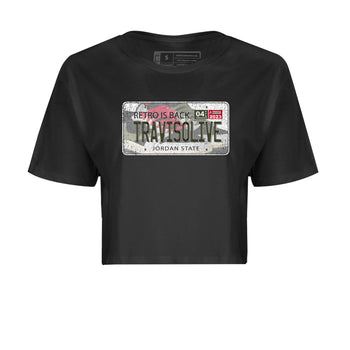 Air Jordan 1 Travis Scott Olive Sneaker Match Tees Jordan Plate Sneaker Tees AJ1 Travis Scott Olive Sneaker Release Tees Women's Shirts Black 2