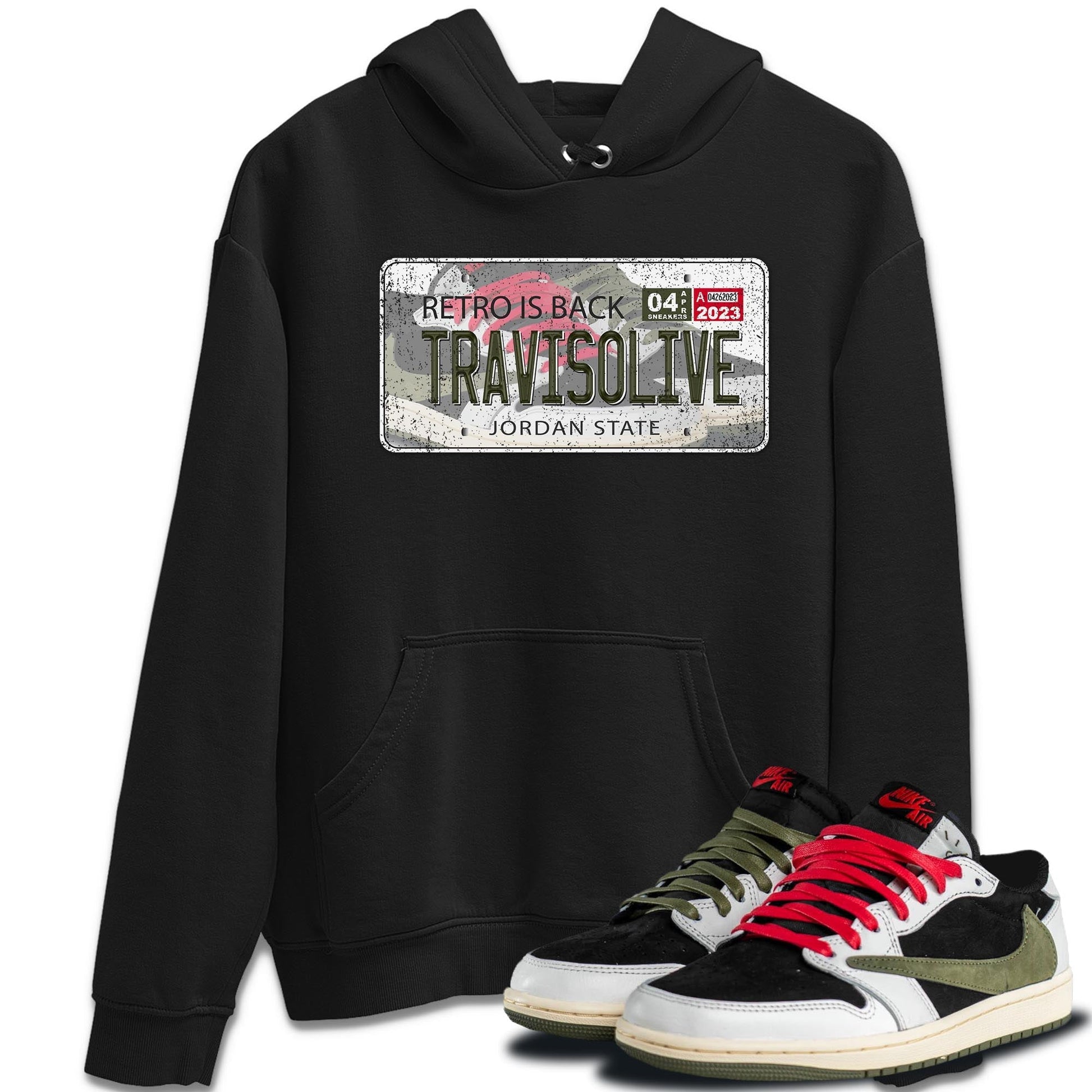 Air Jordan 1 Travis Scott Olive Sneaker Match Tees Jordan Plate Sneaker Tees AJ1 Travis Scott Olive Sneaker Release Tees Unisex Shirts Black 1