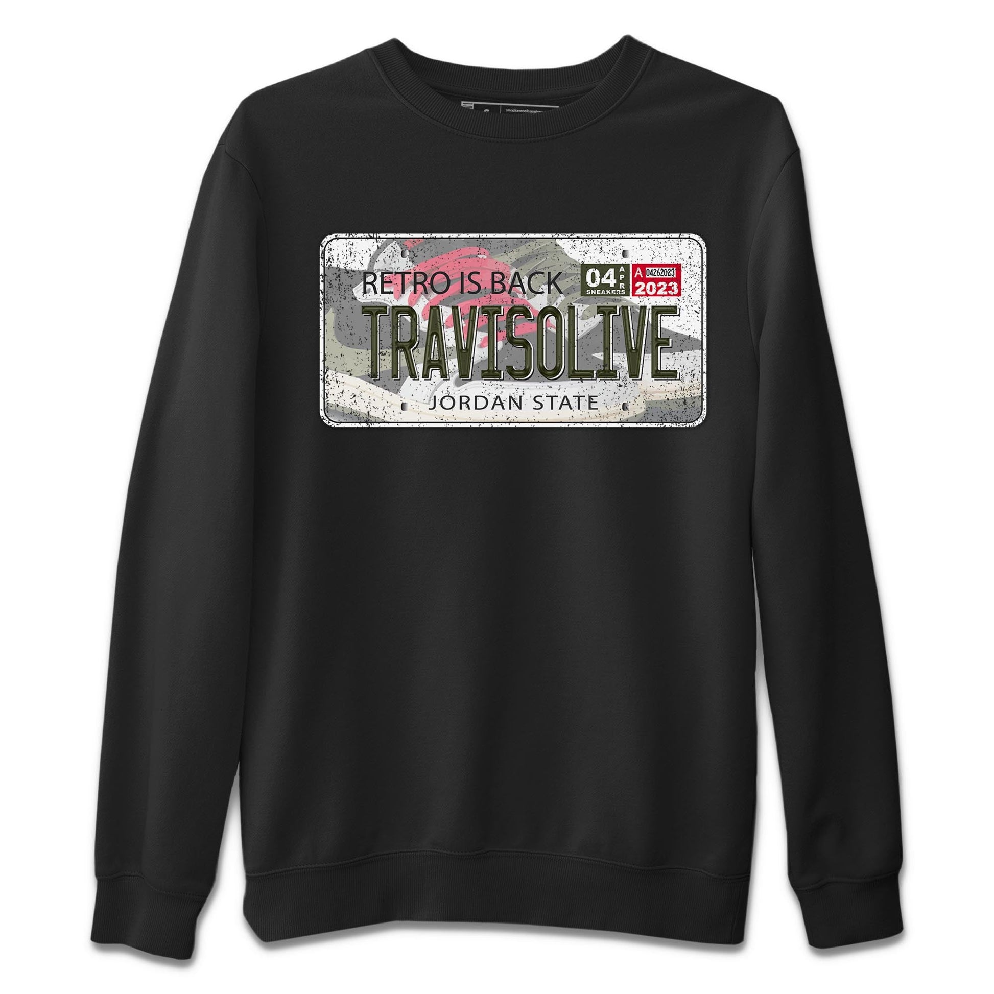 Air Jordan 1 Travis Scott Olive Sneaker Match Tees Jordan Plate Sneaker Tees AJ1 Travis Scott Olive Sneaker Release Tees Unisex Shirts Black 2
