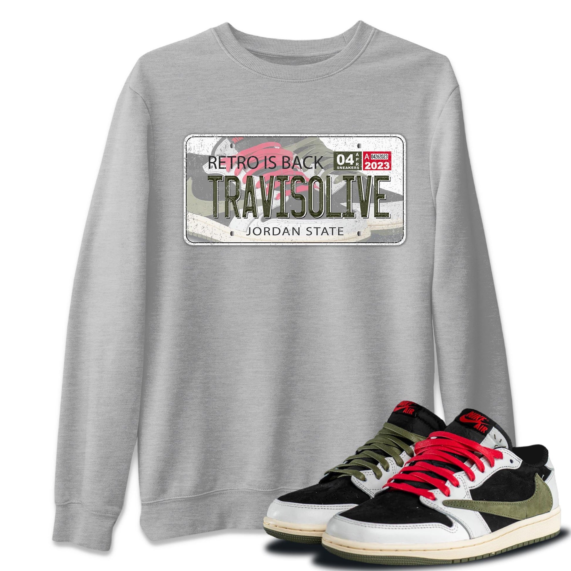 Air Jordan 1 Travis Scott Olive Jordan Plate Crew Neck Sneaker Tees AJ1 Travis Scott Olive Sneaker T-Shirts Washing and Care Tip