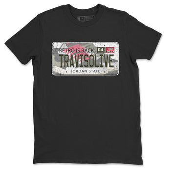 Air Jordan 1 Travis Scott Olive Sneaker Match Tees Jordan Plate Sneaker Tees AJ1 Travis Scott Olive Sneaker Release Tees Unisex Shirts Black 2