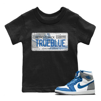 Jordan 1 True Blue Sneaker Match Tees Jordan Plate Sneaker Tees Jordan 1 True Blue Sneaker Release Tees Kids Shirts