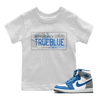 Jordan 1 True Blue Sneaker Match Tees Jordan Plate Sneaker Tees Jordan 1 True Blue Sneaker Release Tees Kids Shirts