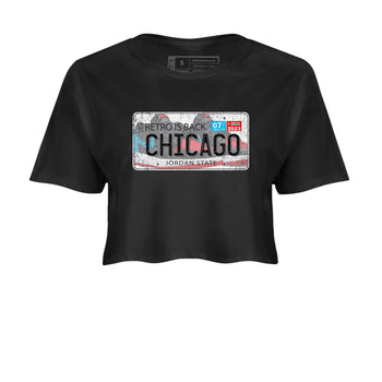 Air Jordan 1 Low UNC to Chicago shirt to match jordans Jordan Plate sneaker tees Air Jordan 1 UNC to Chicago SNRT Sneaker Release Tees Black 2 Crop T-Shirt