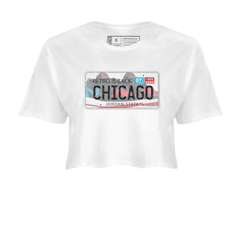 Air Jordan 1 Low UNC to Chicago shirt to match jordans Jordan Plate sneaker tees Air Jordan 1 UNC to Chicago SNRT Sneaker Release Tees White 2 Crop T-Shirt