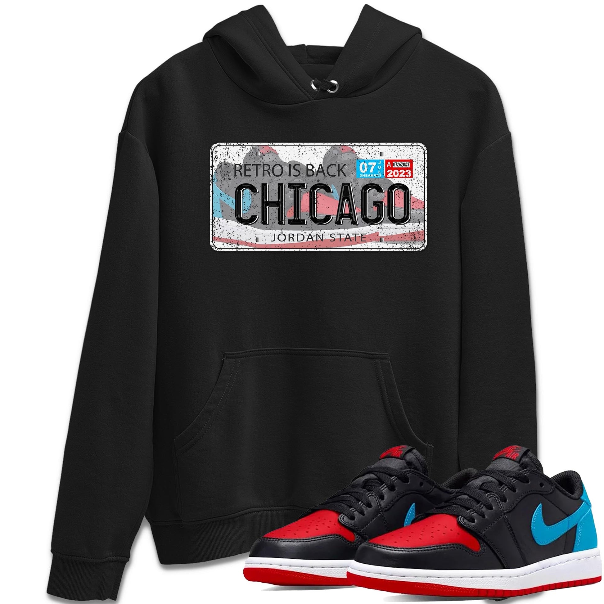 Air Jordan 1 Low UNC to Chicago shirt to match jordans Jordan Plate sneaker tees Air Jordan 1 UNC to Chicago SNRT Sneaker Release Tees Unisex Black 1 T-Shirt