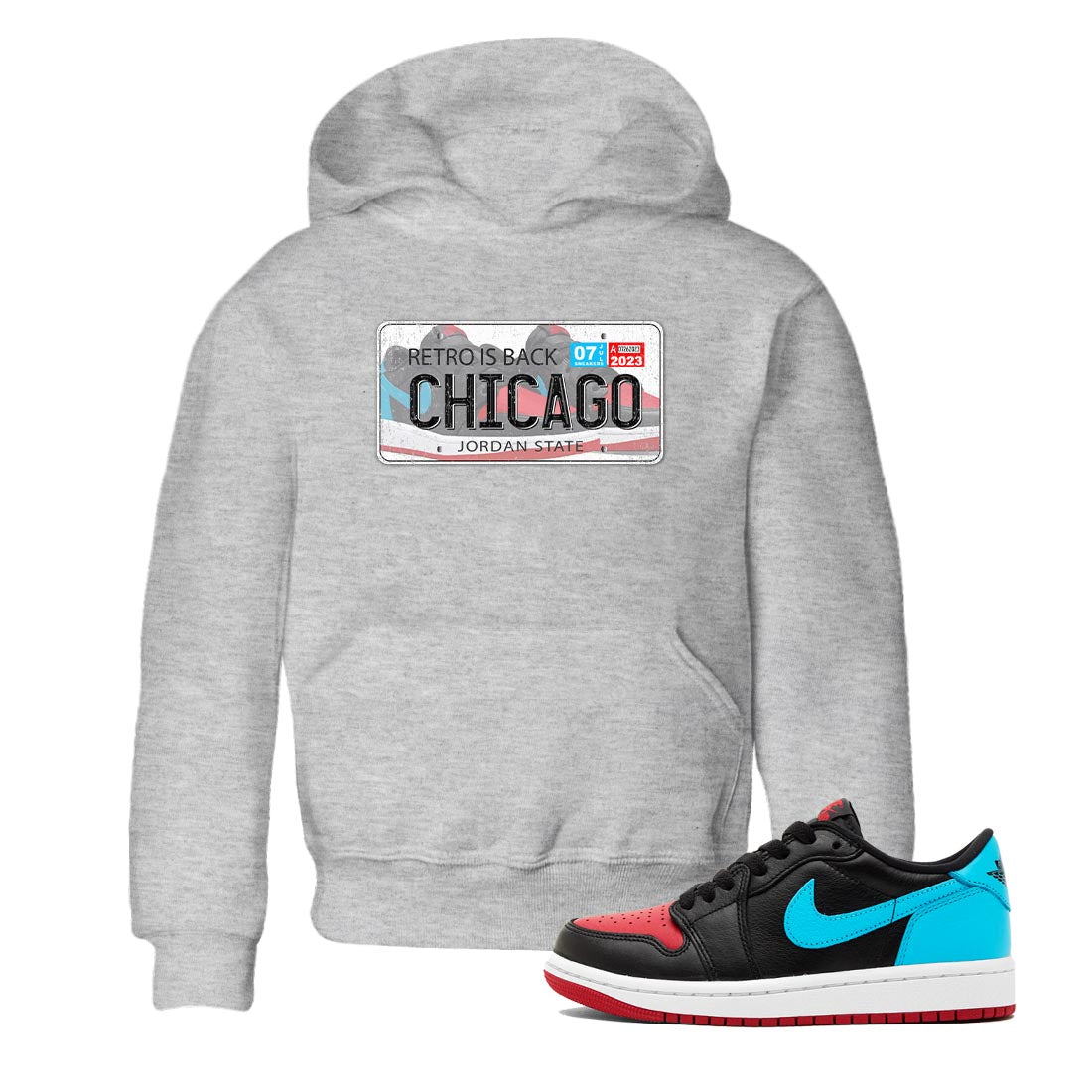 Air Jordan 1 Low UNC to Chicago shirt to match jordans Jordan Plate sneaker tees Air Jordan 1 UNC to Chicago SNRT Sneaker Release Tees Baby Toddler Heather Grey 1 T-Shirt