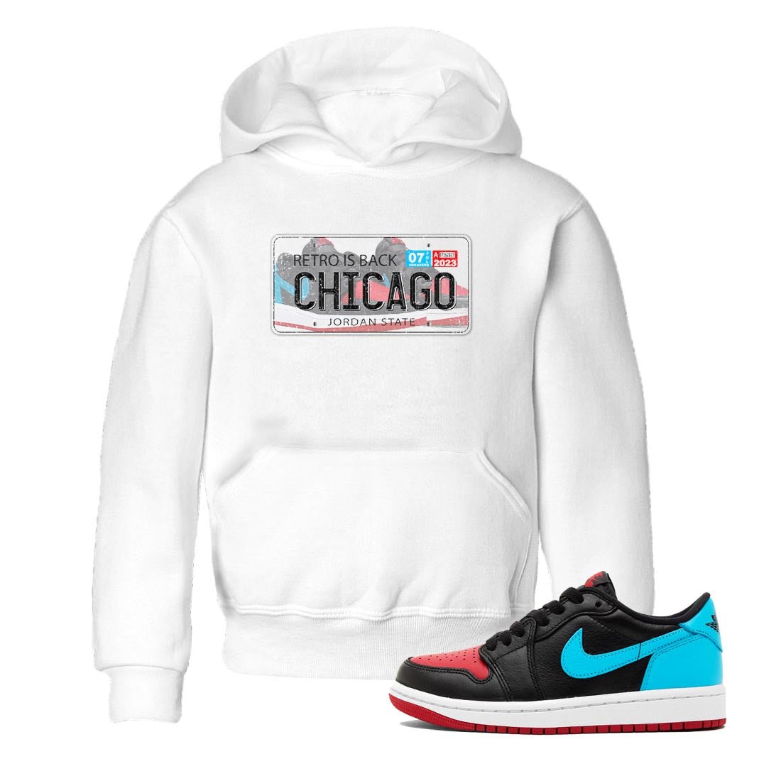 Air Jordan 1 Low UNC to Chicago shirt to match jordans Jordan Plate sneaker tees Air Jordan 1 UNC to Chicago SNRT Sneaker Release Tees Baby Toddler White 1 T-Shirt