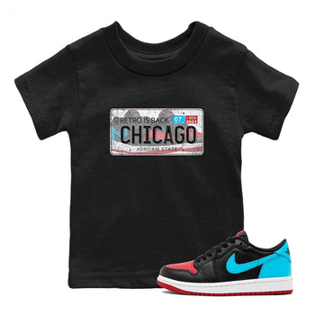Air Jordan 1 Low UNC to Chicago shirt to match jordans Jordan Plate sneaker tees Air Jordan 1 UNC to Chicago SNRT Sneaker Release Tees Baby Toddler Black 1 T-Shirt