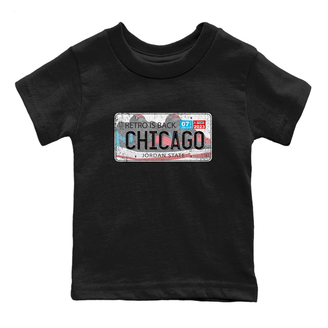 Air Jordan 1 Low UNC to Chicago shirt to match jordans Jordan Plate sneaker tees Air Jordan 1 UNC to Chicago SNRT Sneaker Release Tees Baby Toddler Black 2 T-Shirt