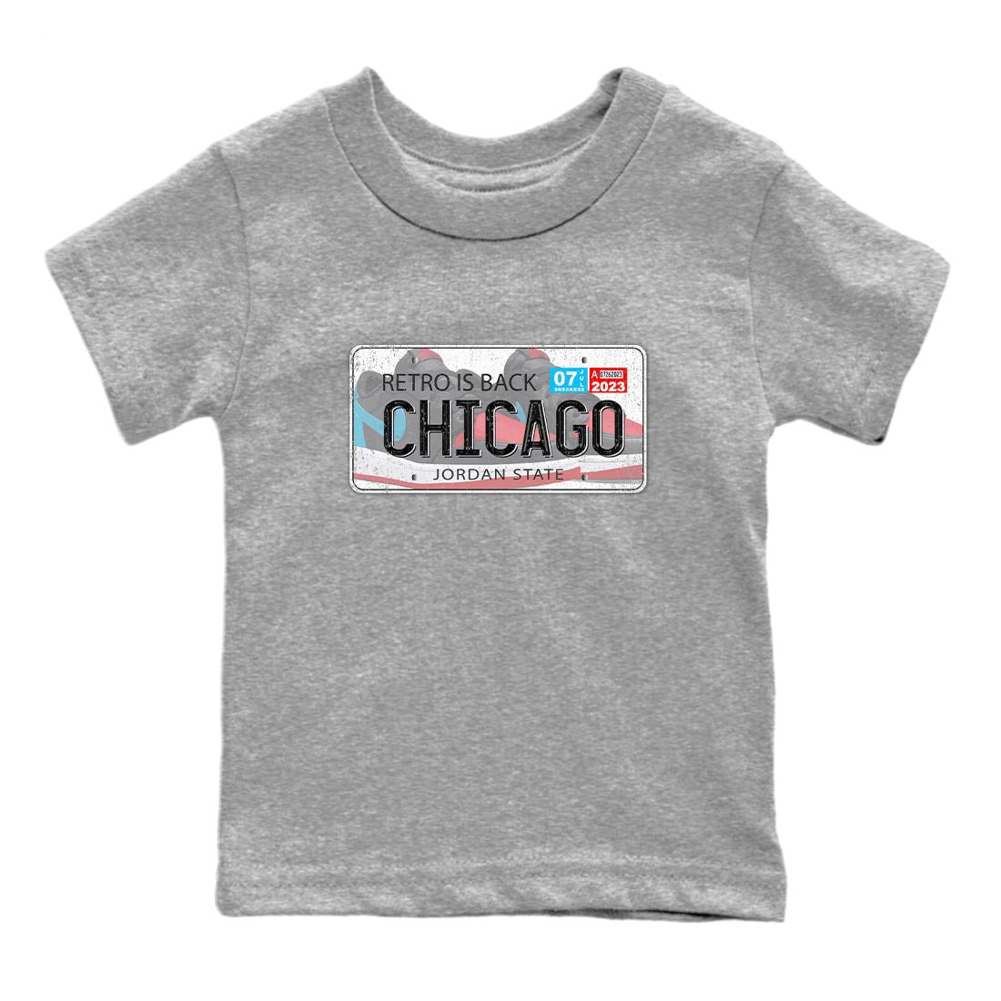 Air Jordan 1 Low UNC to Chicago shirt to match jordans Jordan Plate sneaker tees Air Jordan 1 UNC to Chicago SNRT Sneaker Release Tees Baby Toddler Heather Grey 2 T-Shirt