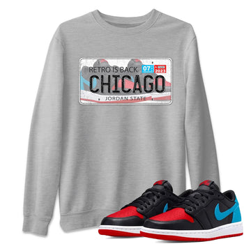 Air Jordan 1 Low UNC to Chicago shirt to match jordans Jordan Plate sneaker tees Air Jordan 1 UNC to Chicago SNRT Sneaker Release Tees Unisex Heather Grey 1 T-Shirt