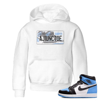 Air Jordan 1 Retro High OG University Blue shirt to match jordans Jordan Plate sneaker tees Air Jordan 1 UNC Toe SNRT Sneaker Release Tees Baby Toddler White 1 T-Shirt