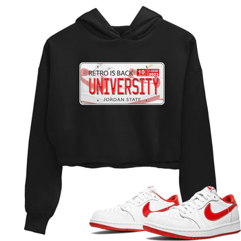 1s Low University Red shirt to match jordans Jordan Plate sneaker tees Air Jordan 1 University Red SNRT Sneaker Tees Sneaker Matching Clothing Brand Black 1 Crop T-Shirt
