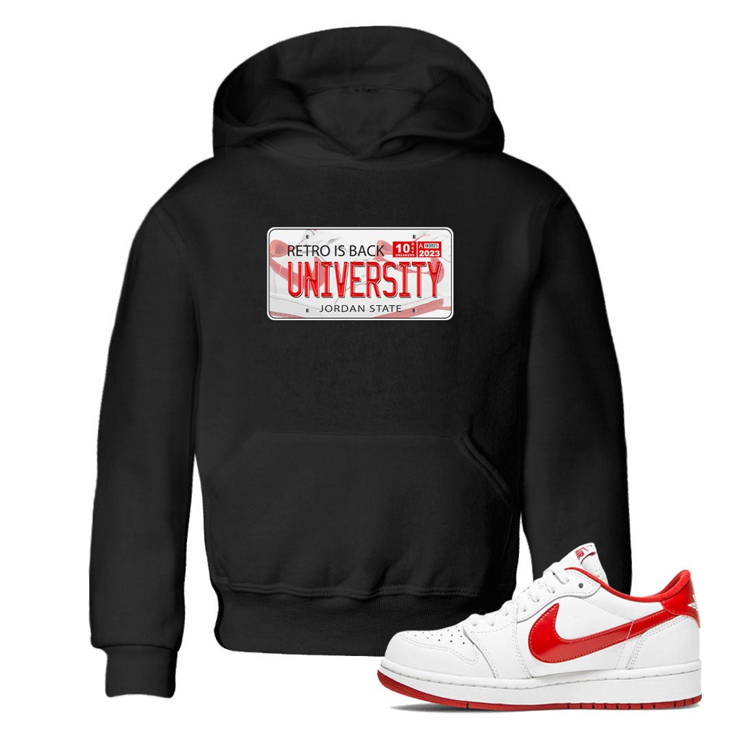 1s Low University Red shirt to match jordans Jordan Plate sneaker tees Air Jordan 1 University Red SNRT Sneaker Tees Sneaker Matching Clothing Brand Baby Toddler Black 1 T-Shirt