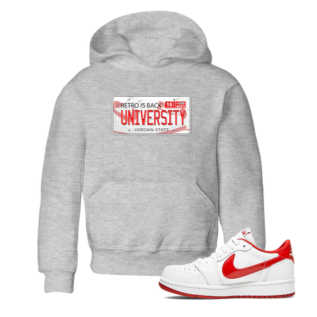 1s Low University Red shirt to match jordans Jordan Plate sneaker tees Air Jordan 1 University Red SNRT Sneaker Tees Sneaker Matching Clothing Brand Baby Toddler Heather Grey 1 T-Shirt