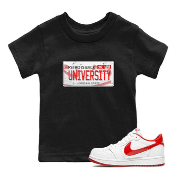 1s Low University Red shirt to match jordans Jordan Plate sneaker tees Air Jordan 1 University Red SNRT Sneaker Tees Sneaker Matching Clothing Brand Baby Toddler Black 1 T-Shirt