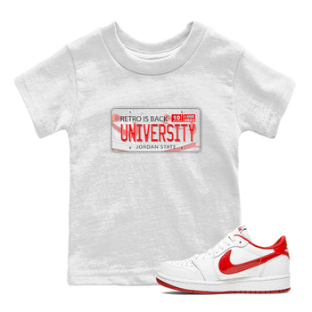 1s Low University Red shirt to match jordans Jordan Plate sneaker tees Air Jordan 1 University Red SNRT Sneaker Tees Sneaker Matching Clothing Brand Baby Toddler White 1 T-Shirt