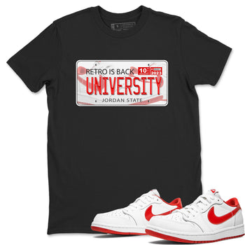 1s Low University Red shirt to match jordans Jordan Plate sneaker tees Air Jordan 1 University Red SNRT Sneaker Tees Sneaker Matching Clothing Brand Unisex Sneaker Tee Black 1 T-Shirt